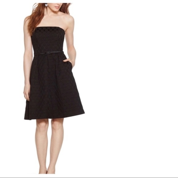 black silk strapless dress